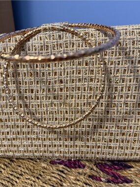 Gold Metallic Woven Evening Clutch NWOT